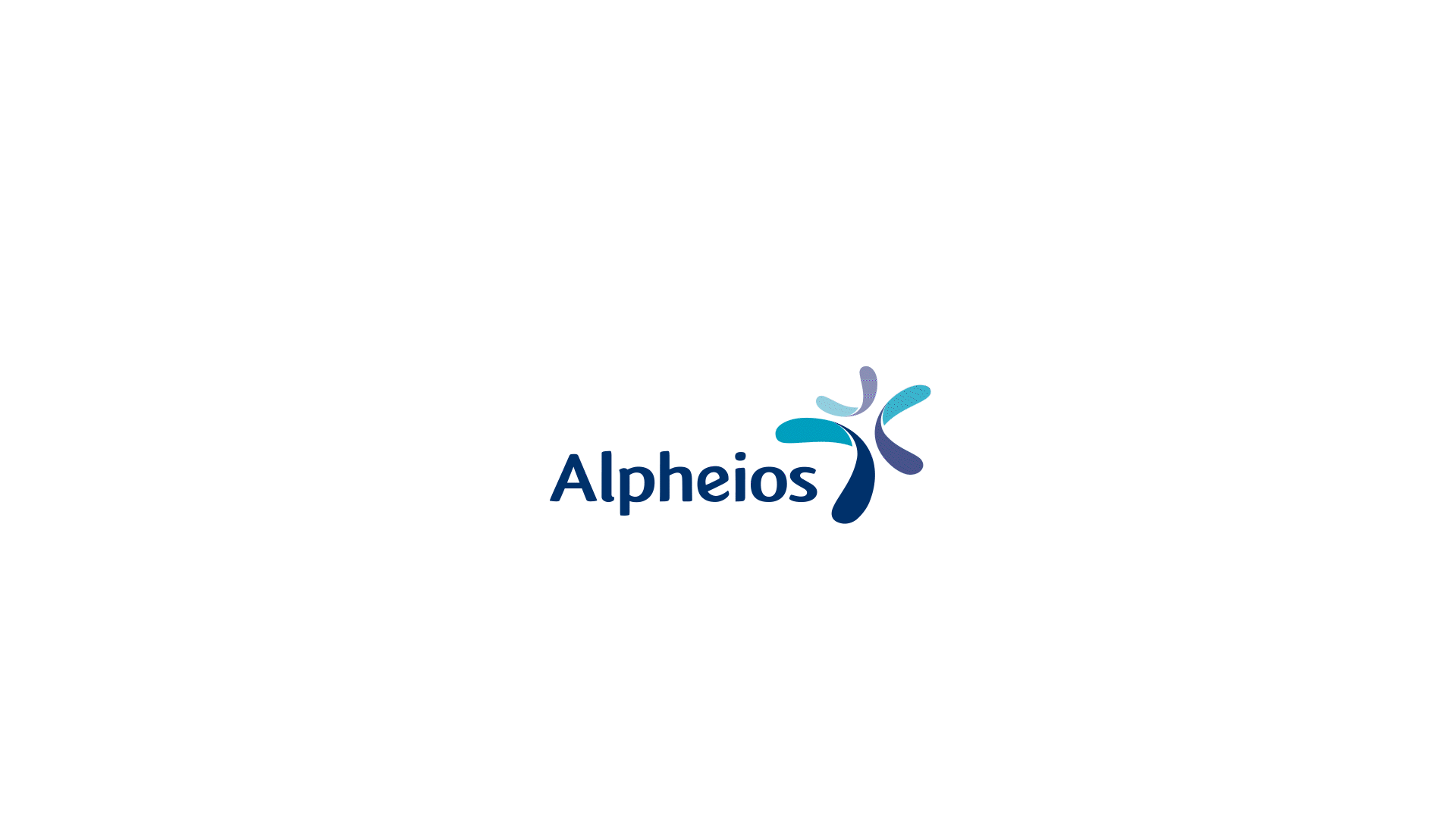 Overgang animatie van Alpheios logo naar Vebego Bright Solutions logo