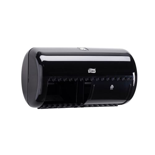 Tork distributeur de rouleaux de papier toilette traditionnel 2 rouleaux - noir (T4) photo du produit Front View L
