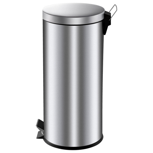 Poubelle à pédale 30l chromée avec seau intérieur en plastique photo du produit Front View L