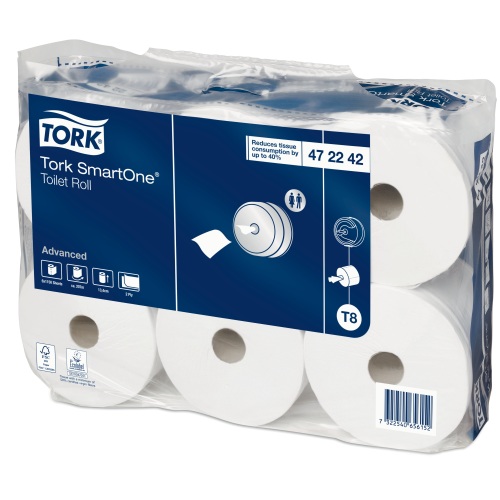 Tork Advanced Papier toilette SmartOne&reg; Rouleau (T8) photo du produit Front View L