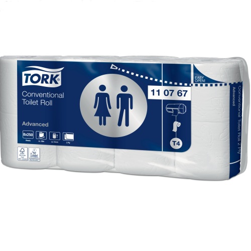 Tork Advanced Papier toilette traditionnel Rouleau (T4) photo du produit Front View L