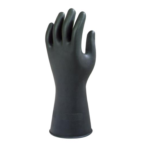 Gant de travail en caoutchouc, non poudr&eacute;, taille M, noir photo du produit Front View L