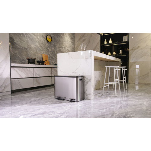 Poubelle à pédale 15+15 +15L, y compris les seaux intérieurs en plastique, inox photo du produit Image3 L
