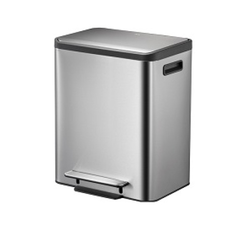 Poubelle à pédale 30L avec seau intérieur en plastique, inox photo du produit Front View L