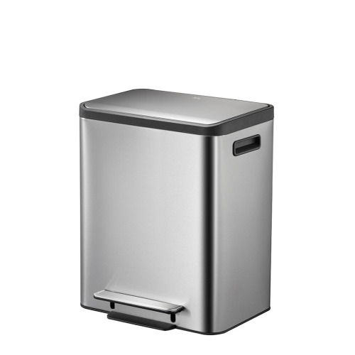 Poubelle à pédale 30L avec seau intérieur en plastique, inox photo du produit Front View L