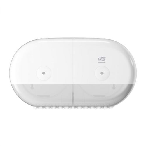 Tork SmartOne&reg; Distributeur Mini Double pour Papier Toilette Rouleau, Blanc (T9) photo du produit Front View L