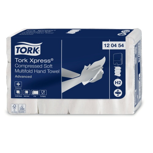 Tork Xpress&reg; Compressed Soft Multifold Hand Towel 2 plis (H2) photo du produit Front View L
