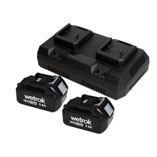 Set 2x batterie 18V/5,0Ah et 1x chargeur double Portavac BeFree photo du produit Front View L