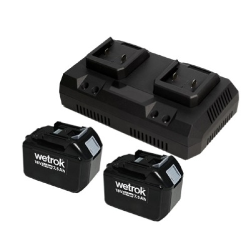 Set 2x batterie 18V/7,5Ah et 1x chargeur double Portavac BeFree et Spin BeFree photo du produit Front View L