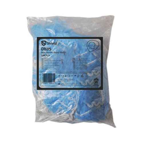 PP baardmaskers, blauw, pak &agrave; 100 stuks photo du produit Front View L