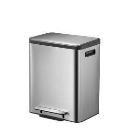 Poubelle à pédale 30L avec seau intérieur en plastique, inox photo du produit