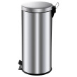 Poubelle à pédale 30l chromée avec seau intérieur en plastique photo du produit