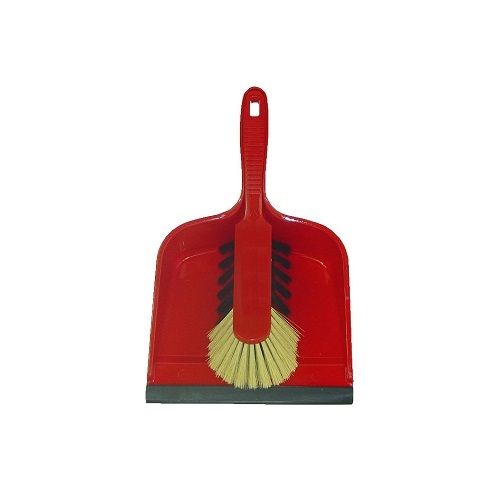 Handstoffer en stofblik kunststof product foto Front View L