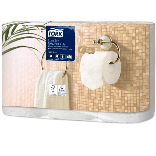 Tork Premium Toiletpapier Traditioneel Extra Zacht rol (T4) product foto Front View L