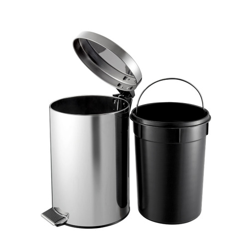 Pedaalemmer 12 l chroom met plastic binnenemmer product foto Image3 L