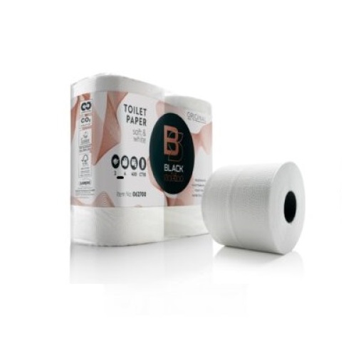 BlackSatino toiletpapier 2-laags, wit product foto Front View L