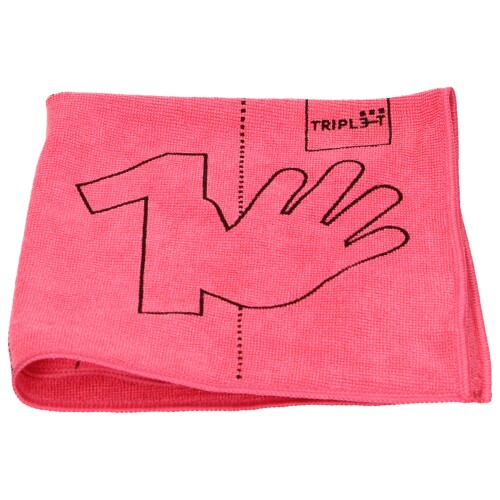 Triple-T Microfort rood, 40 x 40 cm, bedrukt (5 stuks) product foto Front View L