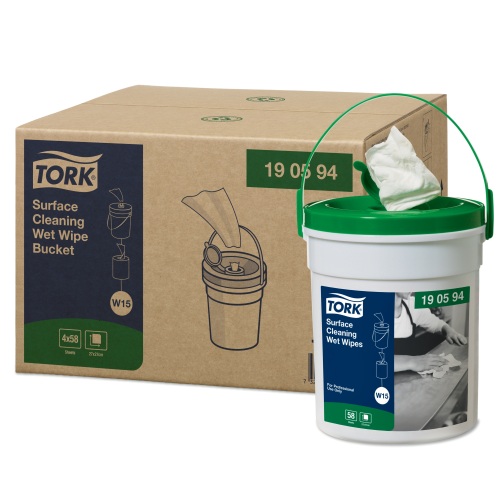 Tork Premium Wet Wipe Surface Handy Bucket (W15) product foto Front View L