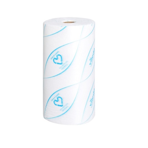 r-MicronSolo Roll disposable microvezeldoek, wit-blauw, 32 x 25 cm product foto Front View L