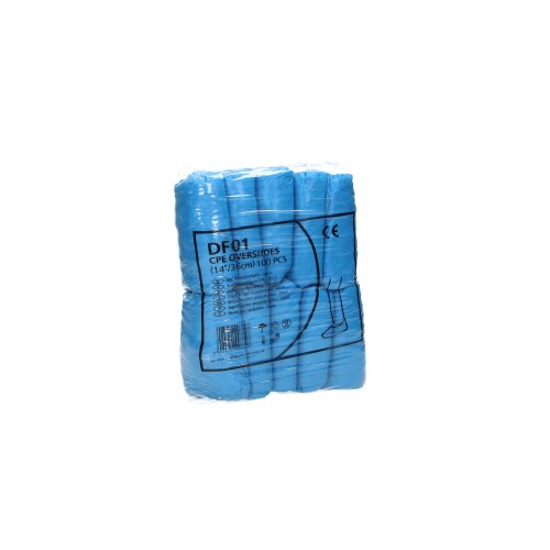 PE schoenovertrek, blauw, pak &agrave; 100 stuks product foto Front View L