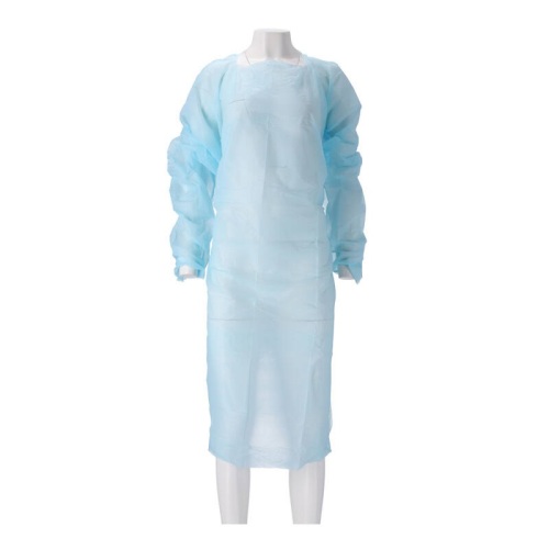 Schort CPE lange mouw, duimgreep geruwd 30&micro; 115x105/190cm, blauw product foto Front View L