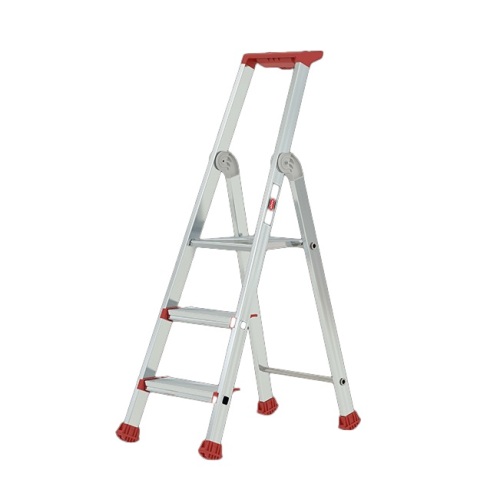 Aluminium stepladder Nimba 3 treden product foto Front View L