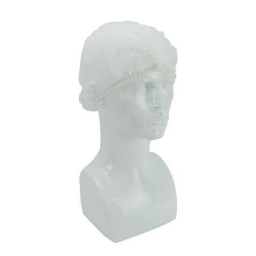 PP Non Woven Baretten, wit, pak &agrave; 100 stuks product foto Front View L