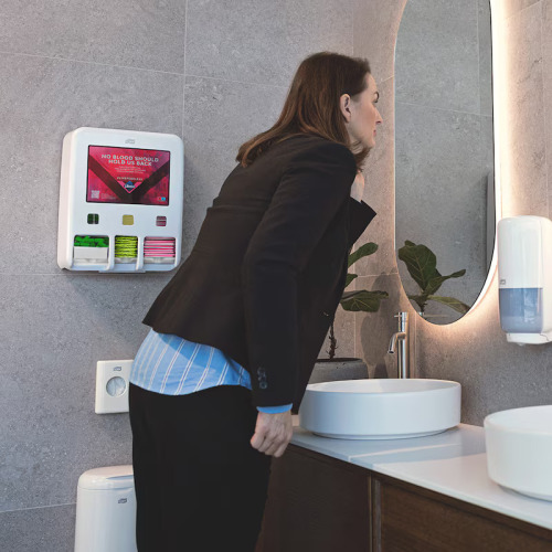 Tork Dispenser voor Menstruatieproducten, wit product foto Image4 L
