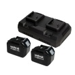 Set 2x batterij 18V/7,5Ah en 1x dubbele lader Portavac BeFree en Spin BeFree product foto