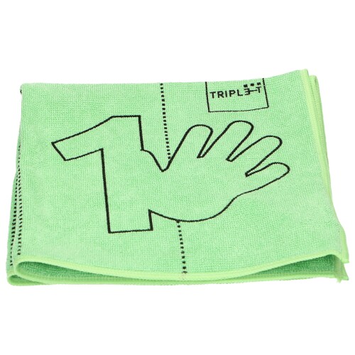 Triple-T Microfort groen, 40 x 40 cm, bedrukt (100 stuks) product foto Front View L