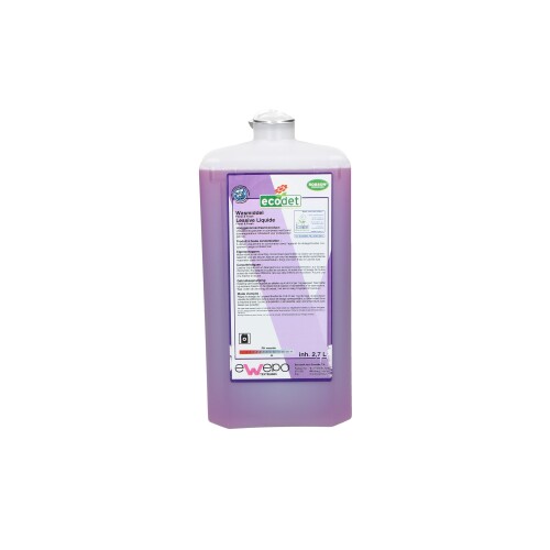Ecodet textielwasmiddel 2 x 2,7 l product foto Front View L