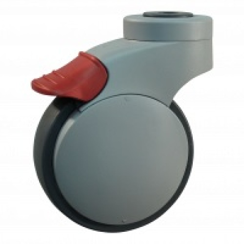 Zwenkwiel geremd 100 mm Triple-T trolley small product foto Front View L