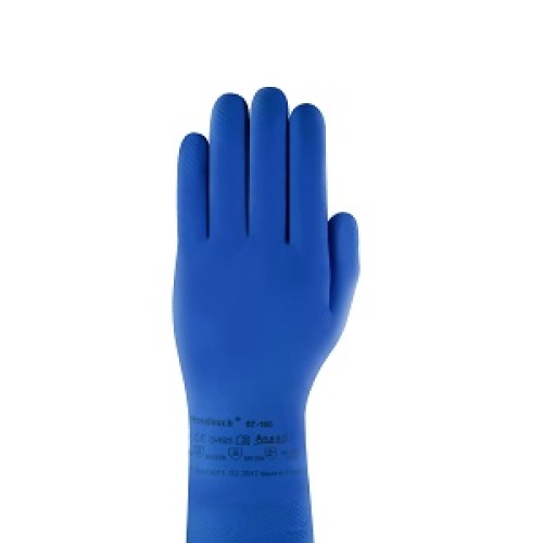 Huishoudhandschoen latex, maat L, blauw - 12 paar product foto Front View L