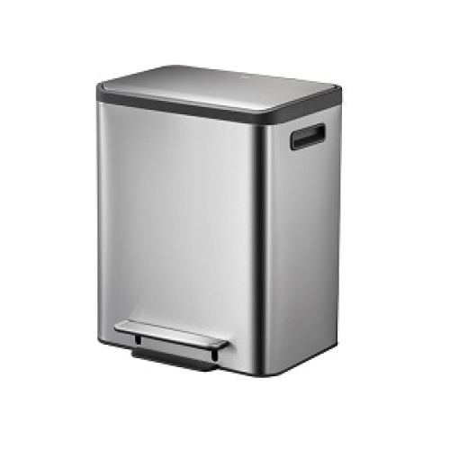 Pedaalemmer 15+15L inclusief plastic binnenemmers, RVS product foto Front View L