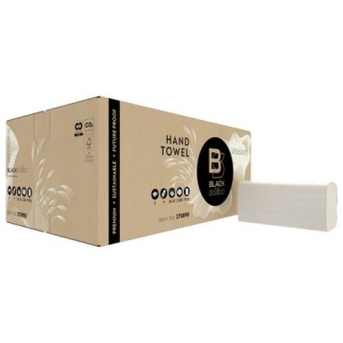 BlackSatino GreenGrow handdoek V-vouw, 2-laags, licht-beige (PT3) product foto Front View L