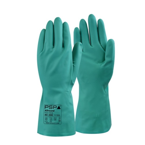 Huishoudhandschoen nitril, anti-allergie, maat M, groen product foto Front View L