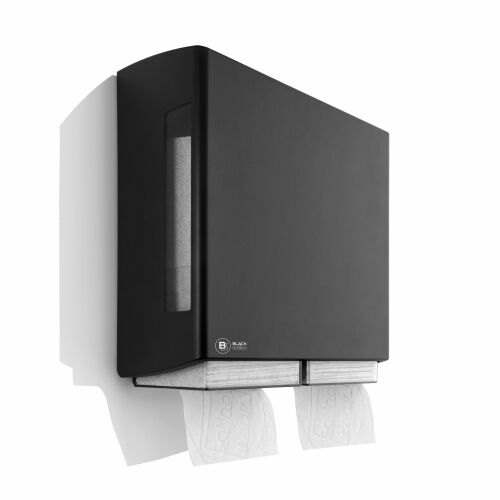 BlackSatino Dispenser voor gevouwen toiletpapier - double product foto Front View L