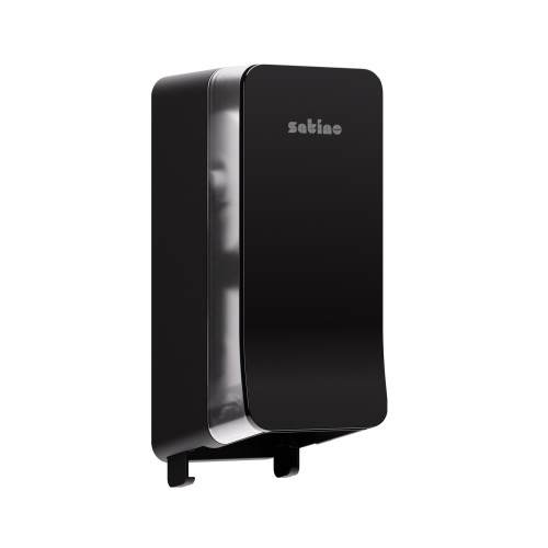 Satino Hyginity System toiletpapierdispenser voor dubbele rollen (JT3) zwart product foto Front View L