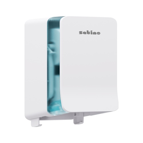 Satino Hyginity System toiletpapierdispenser voor dubbele rollen (JT3) wit product foto Front View L