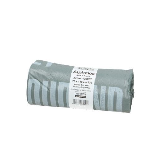 Afvalzak recy 70 x 110 cm T30 grijs NRMA product foto Front View L