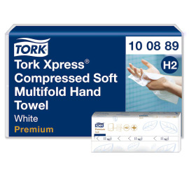 Tork Xpress&reg; Gecomprimeerde Zachte Multifold Handdoeken Wit (H2) product foto