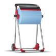 Tork Vloerstandaard Dispenser voor poetspapier, rood/rook (W1) product foto Image2 S
